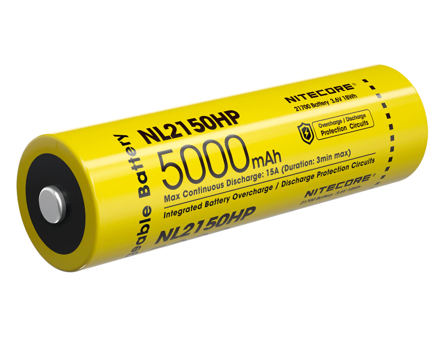 Batterie Nitecore NL2150 21700 - 5000mAh 3.6V protégée Li-ion